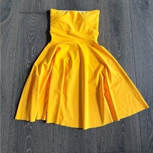 Exotica Performance Bandeau Comfort Crop Mini Dress in Yellow Gold